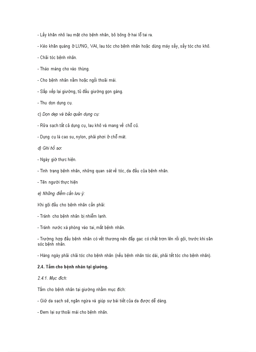 image for page Chăm sóc hàng ngày và vệ sinh cho bệnh nhân