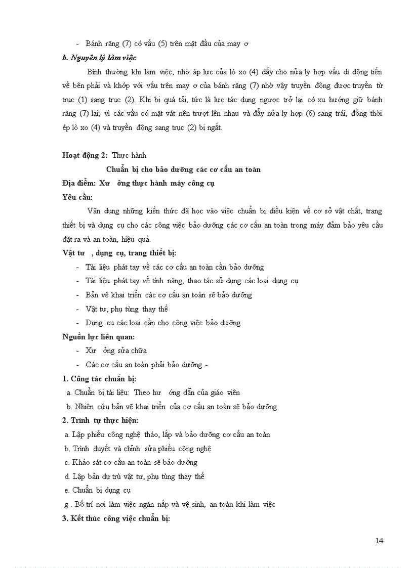 image for page Bảo dưỡng hệ thống an toàn