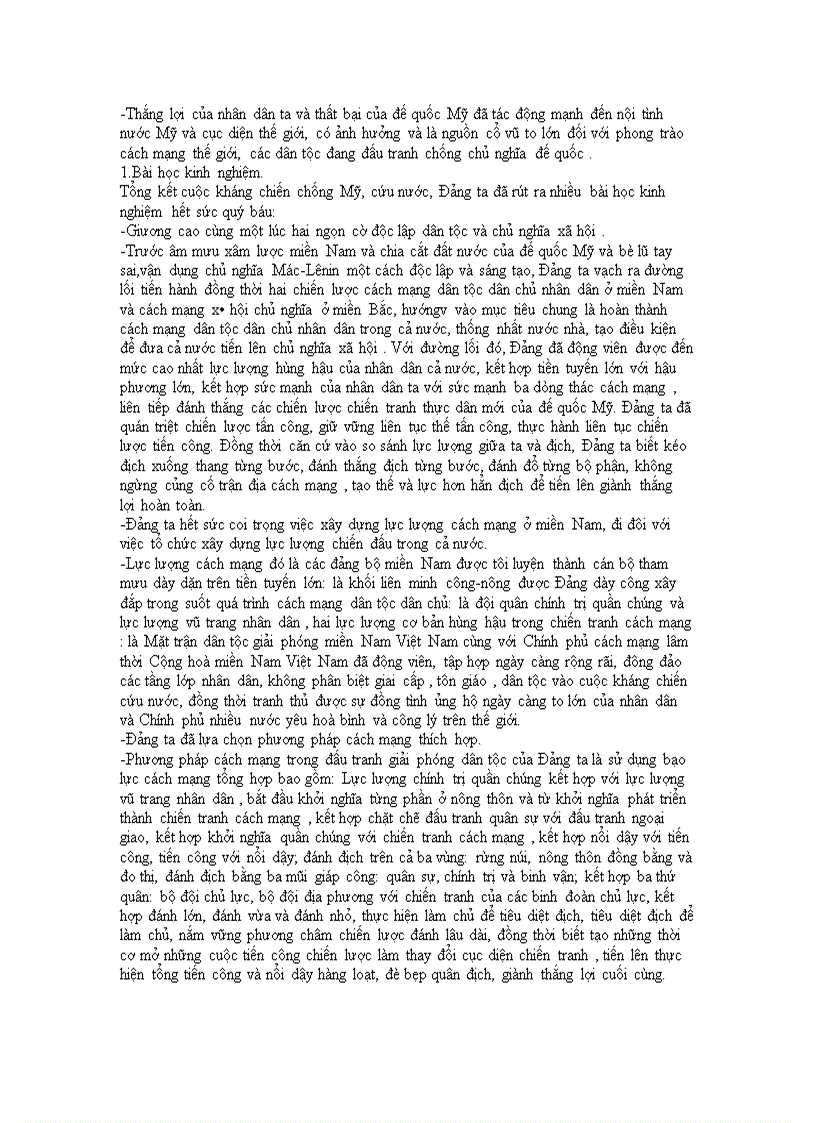 image for page Trình bày ý nghĩa lịch sử và bài học kinh nghiệm của cuộc kháng chiến chống Mỹ cứu nước