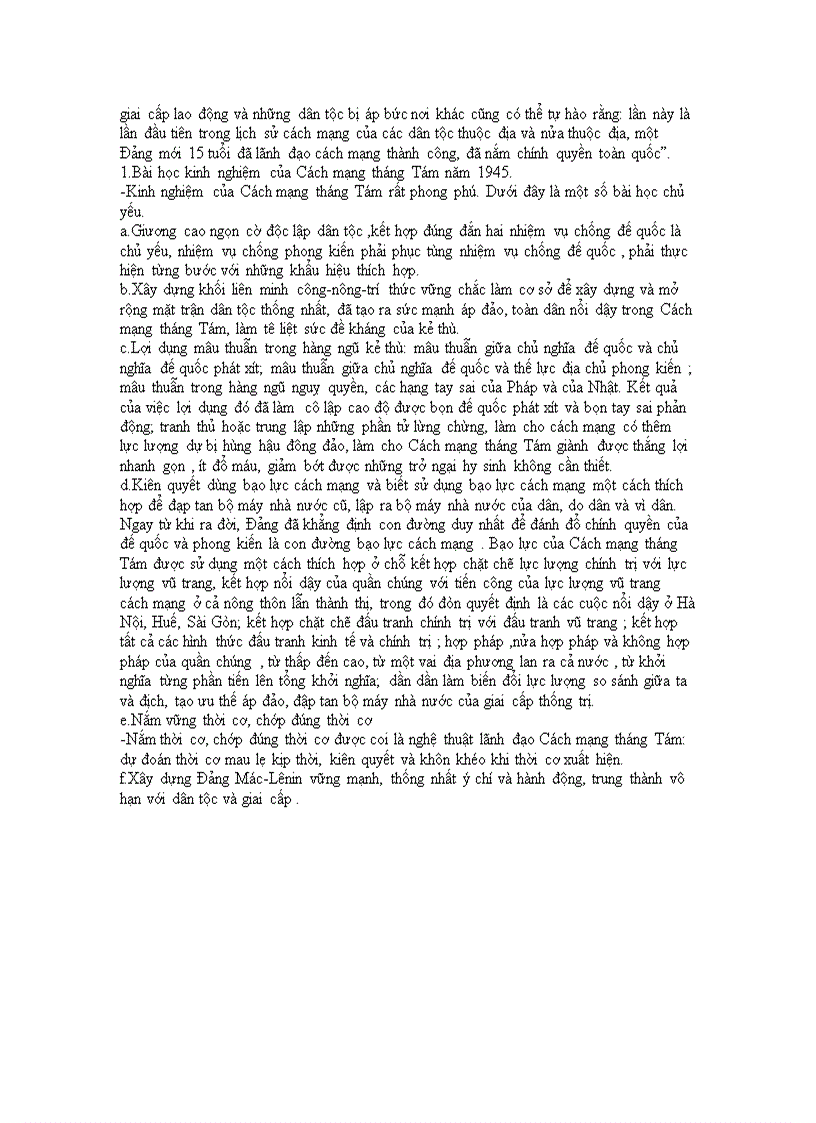 image for page Phân tích nguyên nhân thành công ý nghĩa lịch sử và bài học kinh nghiệm của cách mạng tháng Tám năm 1945