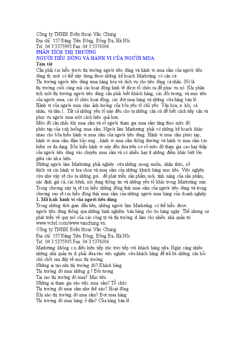 image for page Phân tích thị trường người tiêu dùng và hành vi của người mua
