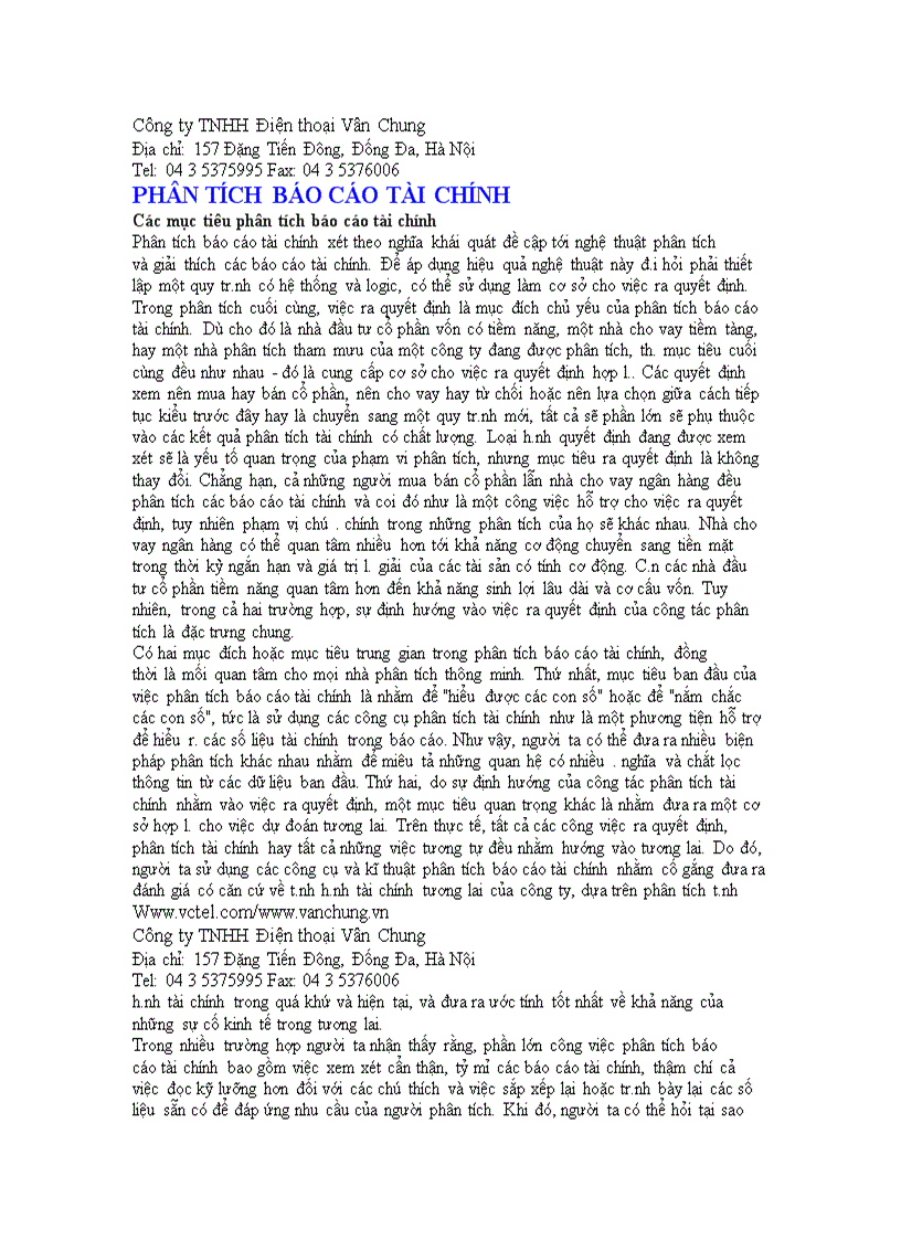 image for page Phân tích báo cáo tài chính