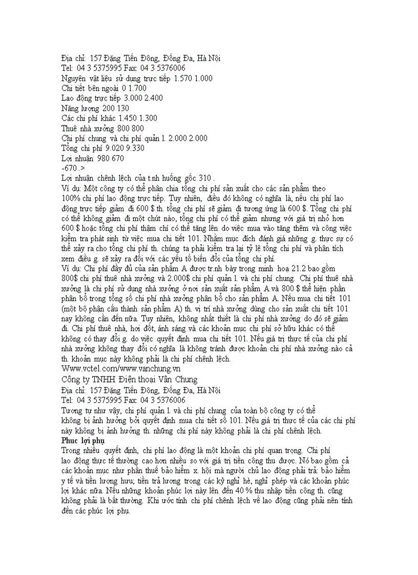 image for page Kế toán chênh lệch các quyết định ngắn hạn 1