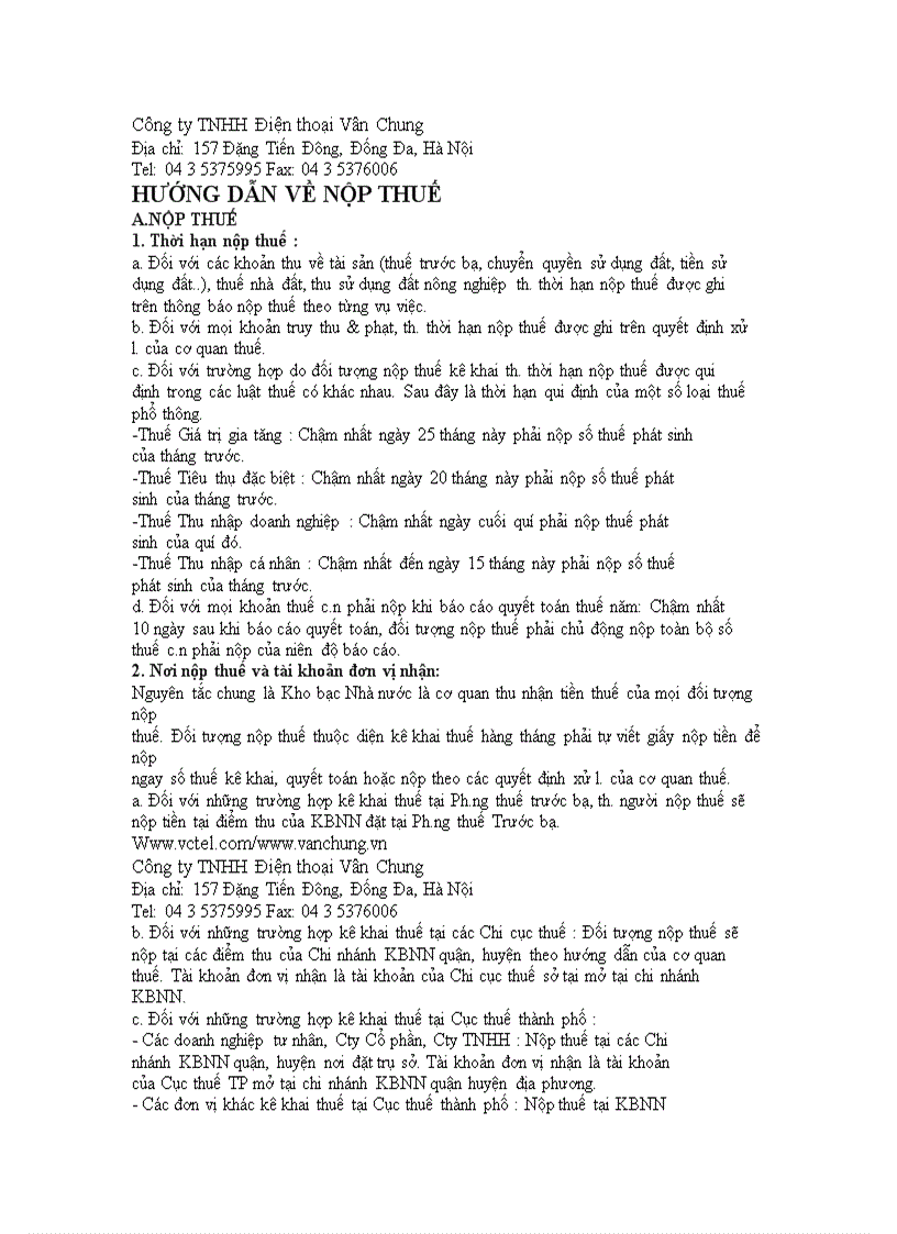 image for page Hướng dẫn về nộp thuế