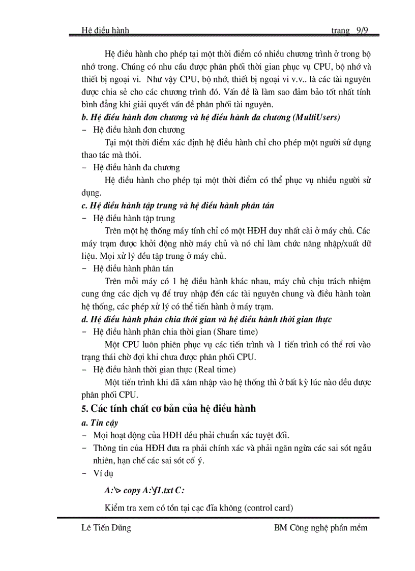 image for page Bài giảng môn Hệ Điều Hành