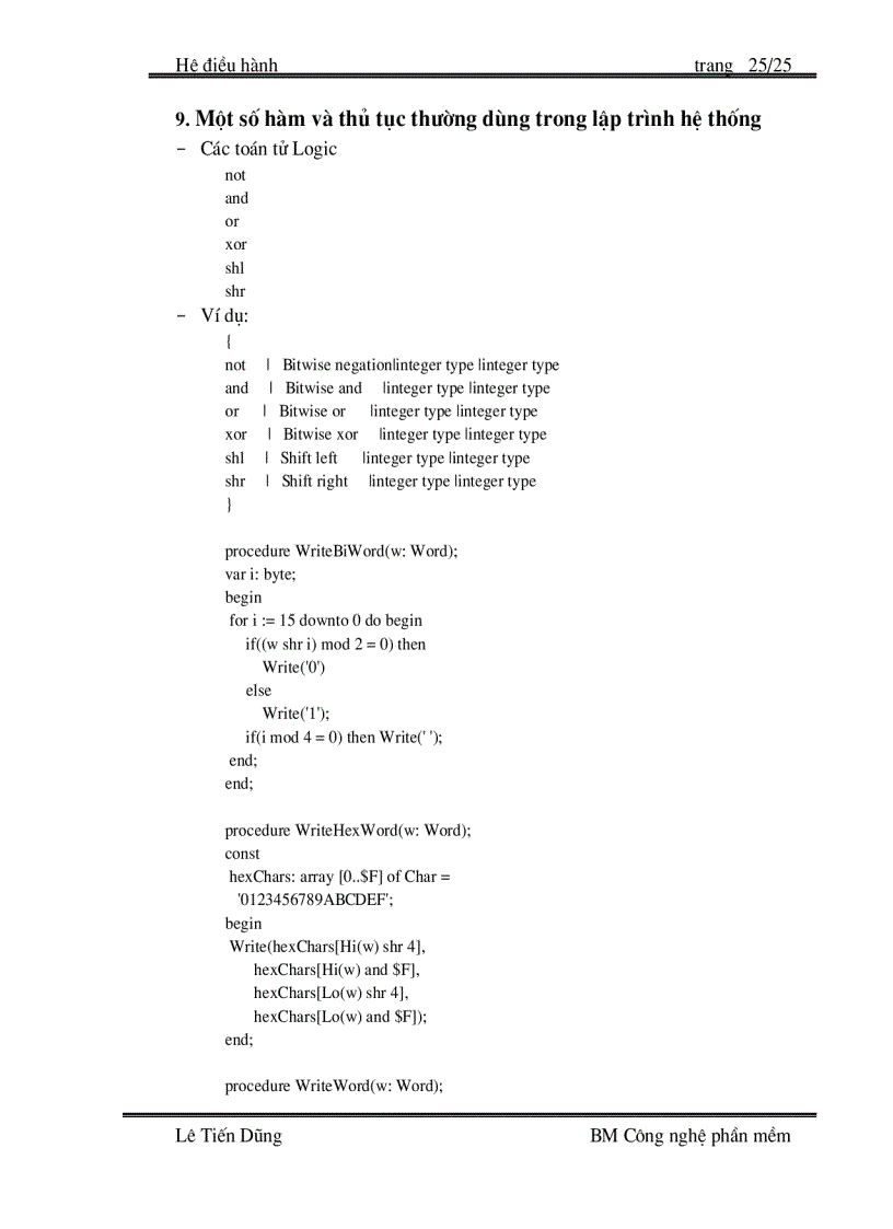 image for page Bài giảng môn Hệ Điều Hành