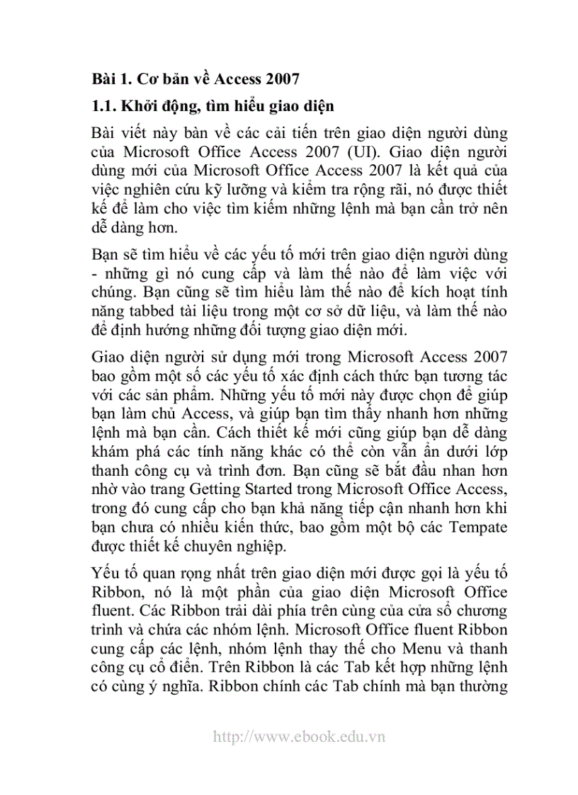 image for page Giáo trình Access 2007 dành cho các bạn mới bắt đầu học Access