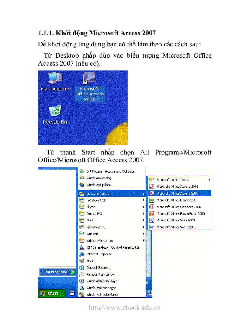 image for page Giáo trình Access 2007 dành cho các bạn mới bắt đầu học Access