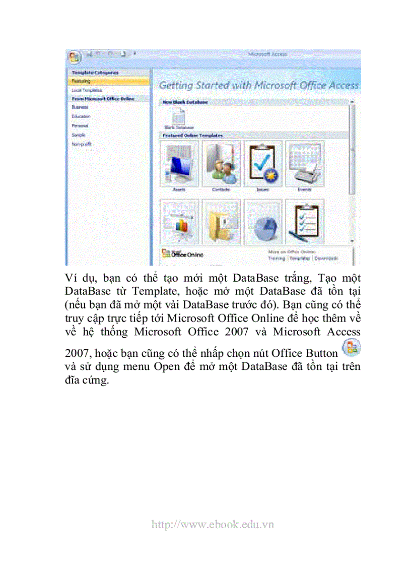 image for page Giáo trình Access 2007 dành cho các bạn mới bắt đầu học Access