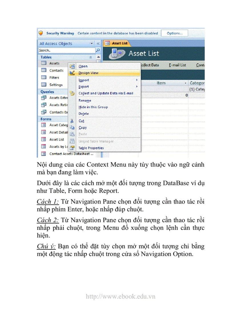 image for page Giáo trình Access 2007 dành cho các bạn mới bắt đầu học Access