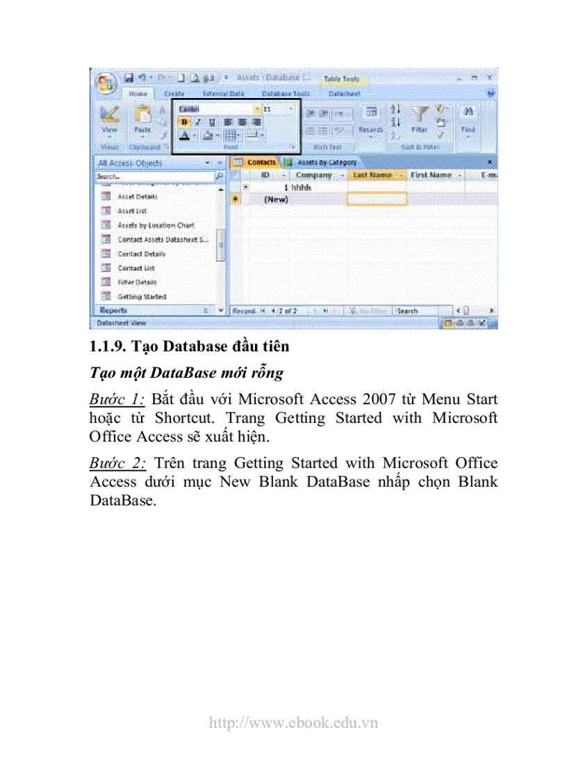 image for page Giáo trình Access 2007 dành cho các bạn mới bắt đầu học Access