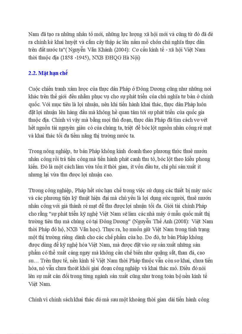 image for page Tác động tích cực và hạn chế của công cuộc tư bản hoá của thực dân Pháp ở Việt Nam từ 1858 1945