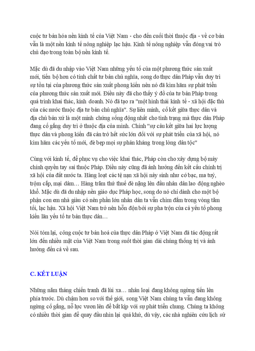 image for page Tác động tích cực và hạn chế của công cuộc tư bản hoá của thực dân Pháp ở Việt Nam từ 1858 1945