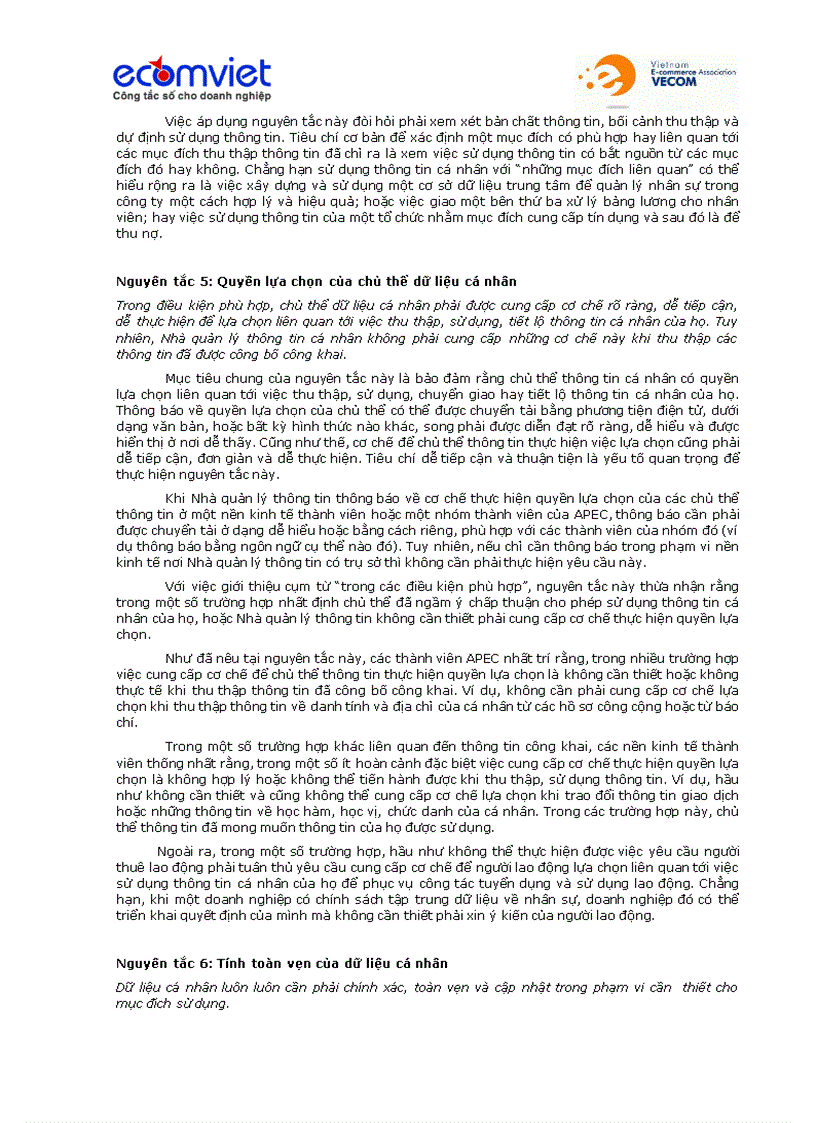 image for page Những nguyên tắc cơ bản về bảo vệ dữ liệu cá nhân trong thương mại điện tử của APEC
