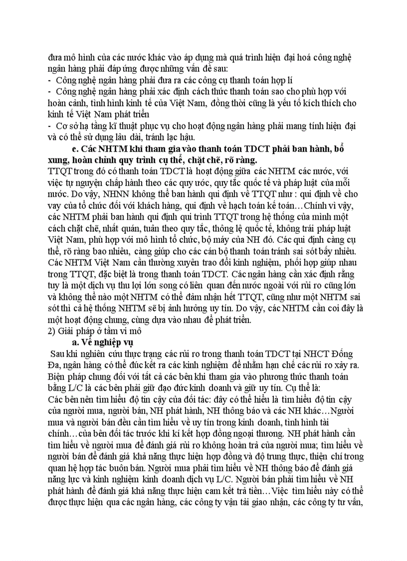 image for page Giải pháp nhằm hạn chế rủi ro tại ngân hàng công thương Đống Đa