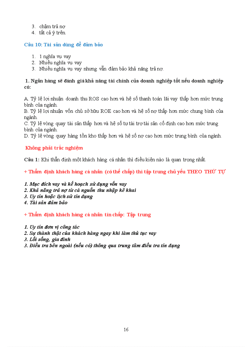 image for page Bài tập tình huống và đáp án thi vấn đáp môn tín dụng ngân hàng