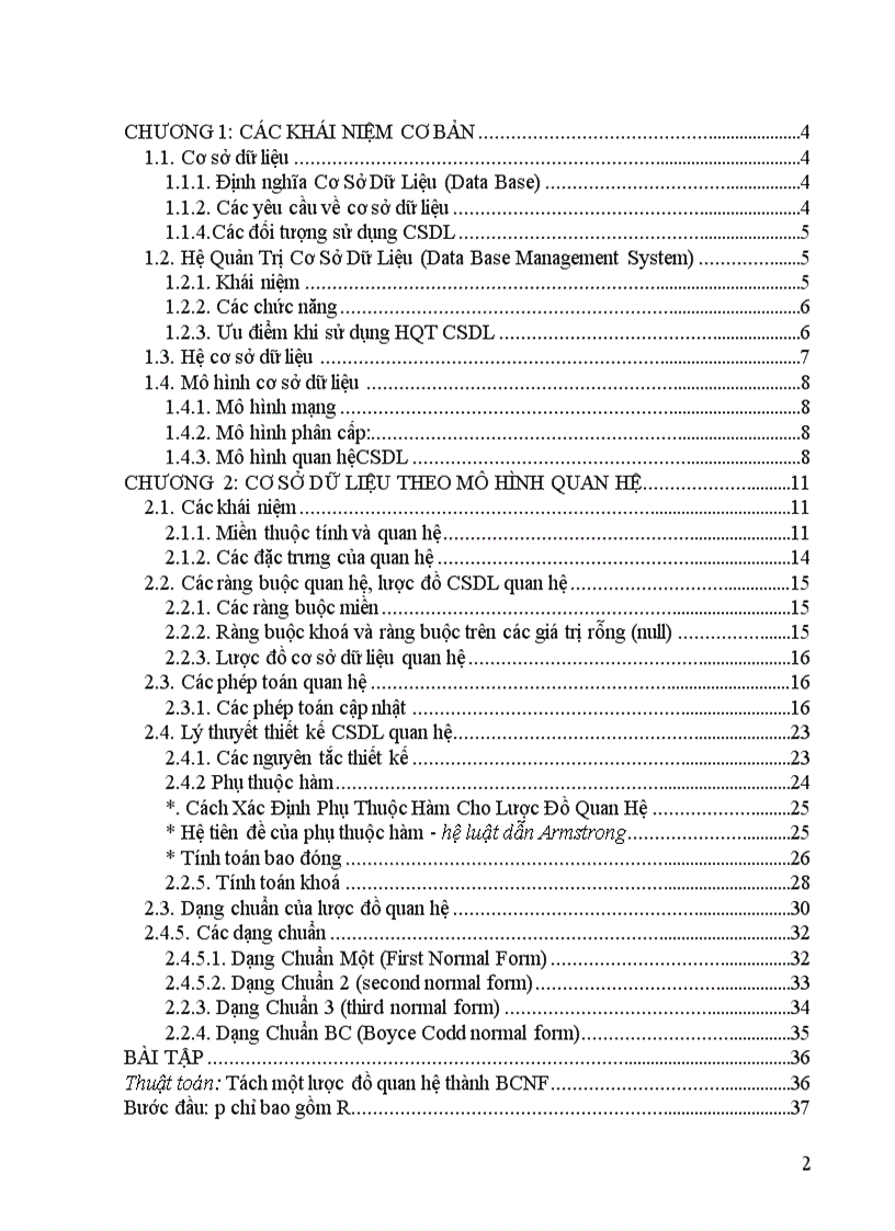 image for page Đề cương bài giảng Cơ sở dữ liệu