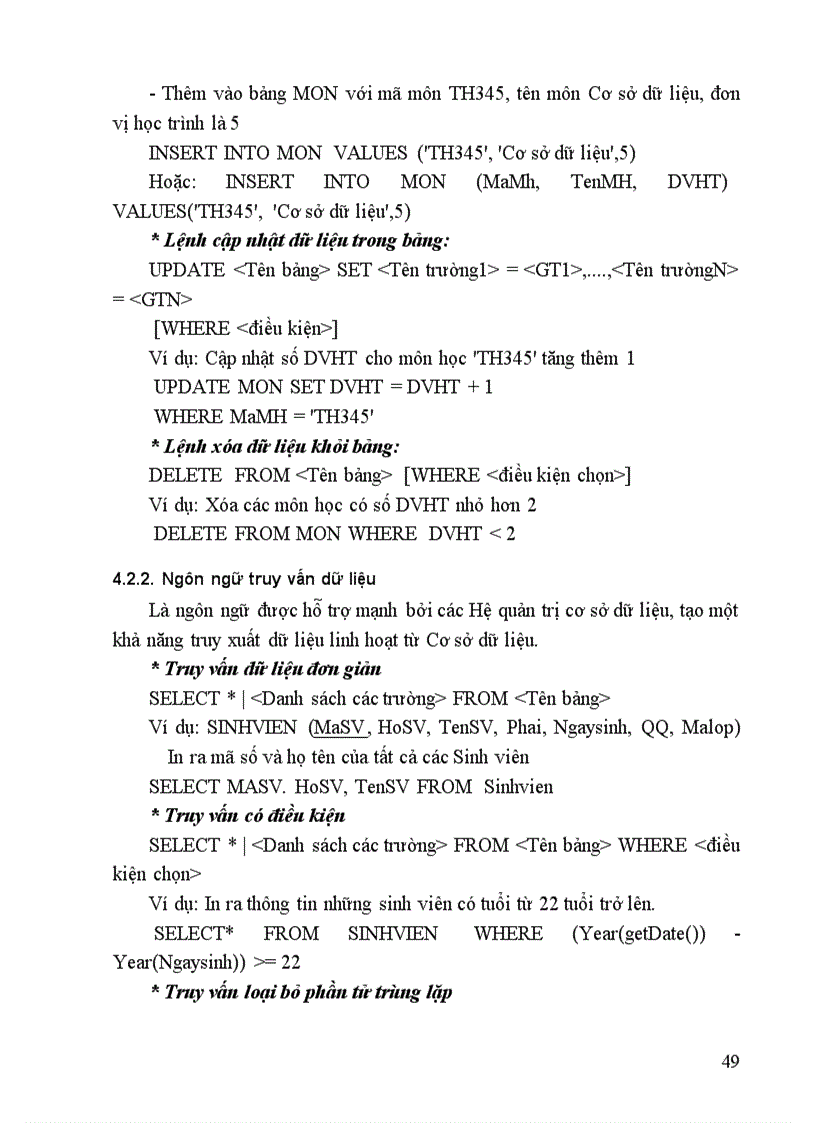 image for page Đề cương bài giảng Cơ sở dữ liệu