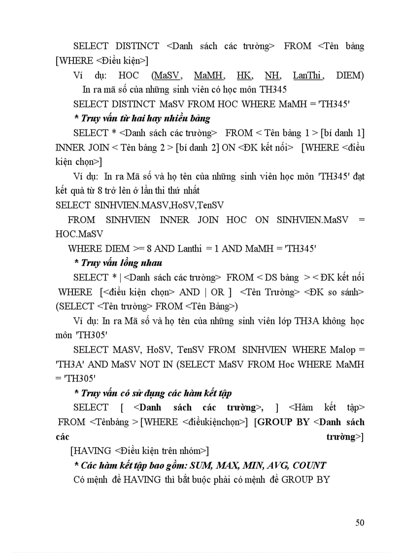 image for page Đề cương bài giảng Cơ sở dữ liệu