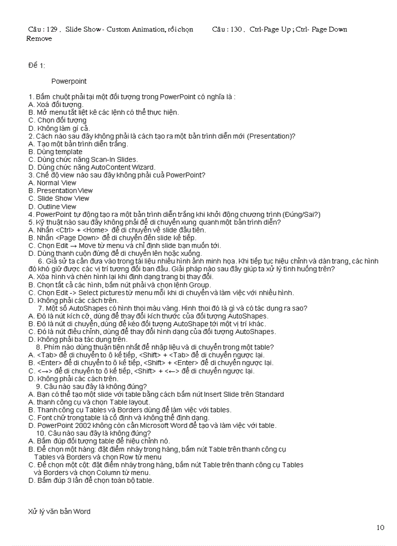 image for page Trắc ngiệm đề môn tin học thi Công chức