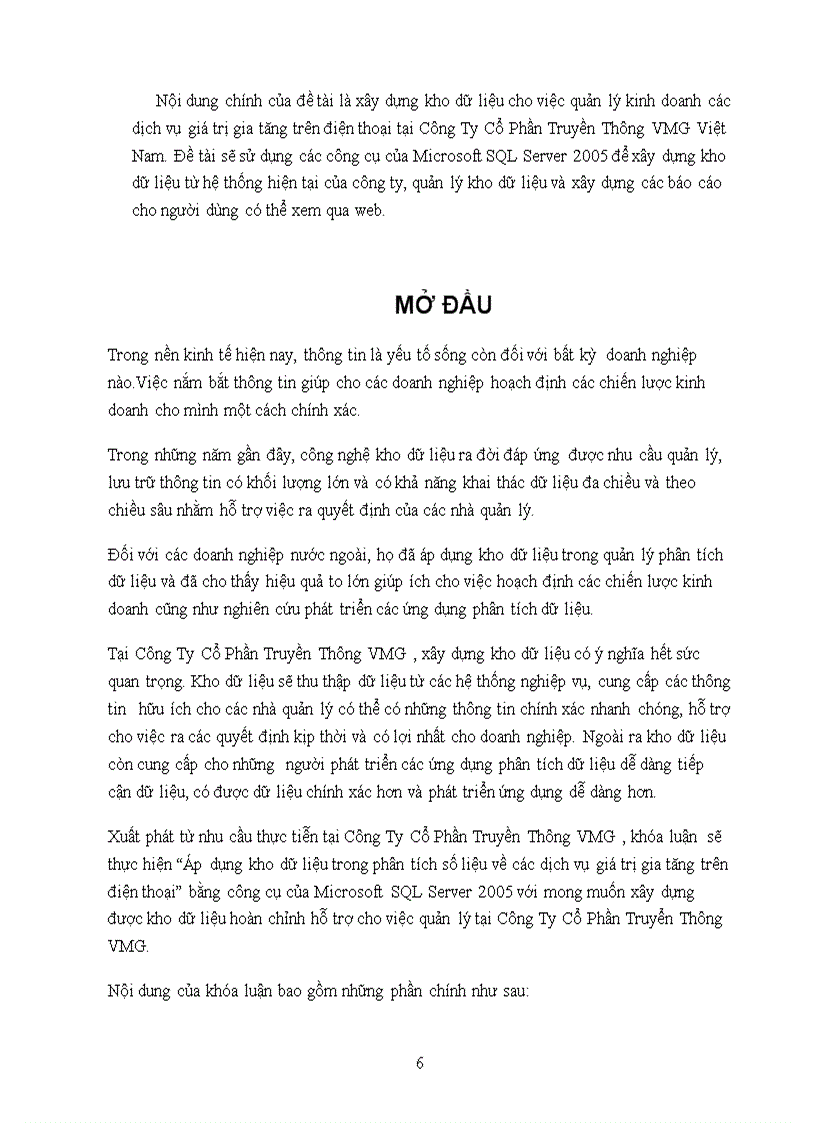 image for page Áp dụng Data Warehouse trong phân tích thông tin về các dịch vụ giá trị gia tăng trên điện thoại