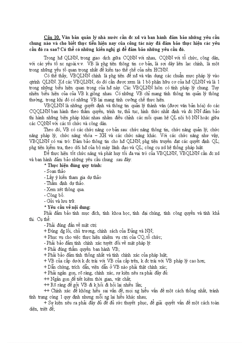 image for page Văn bản quản lý nhà nước cần đc xd và ban hành đảm bảo những yêu cầu chung nào và cho biết thực tiễn hiện nay của công tác này đã đảm bảo thực hiện các yêu cầu đó ra sao Có thể có những