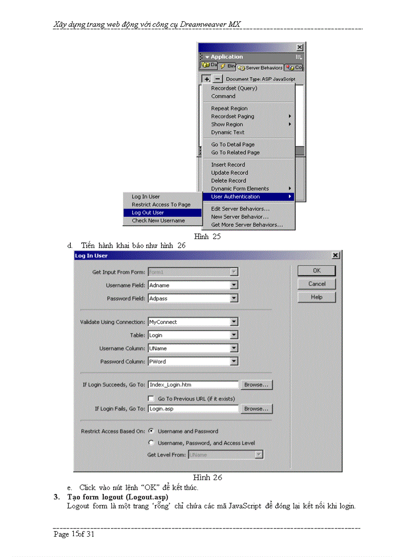image for page Hướng dẫn xây dựng ứng dụng web với macromedia dreamweaver mx