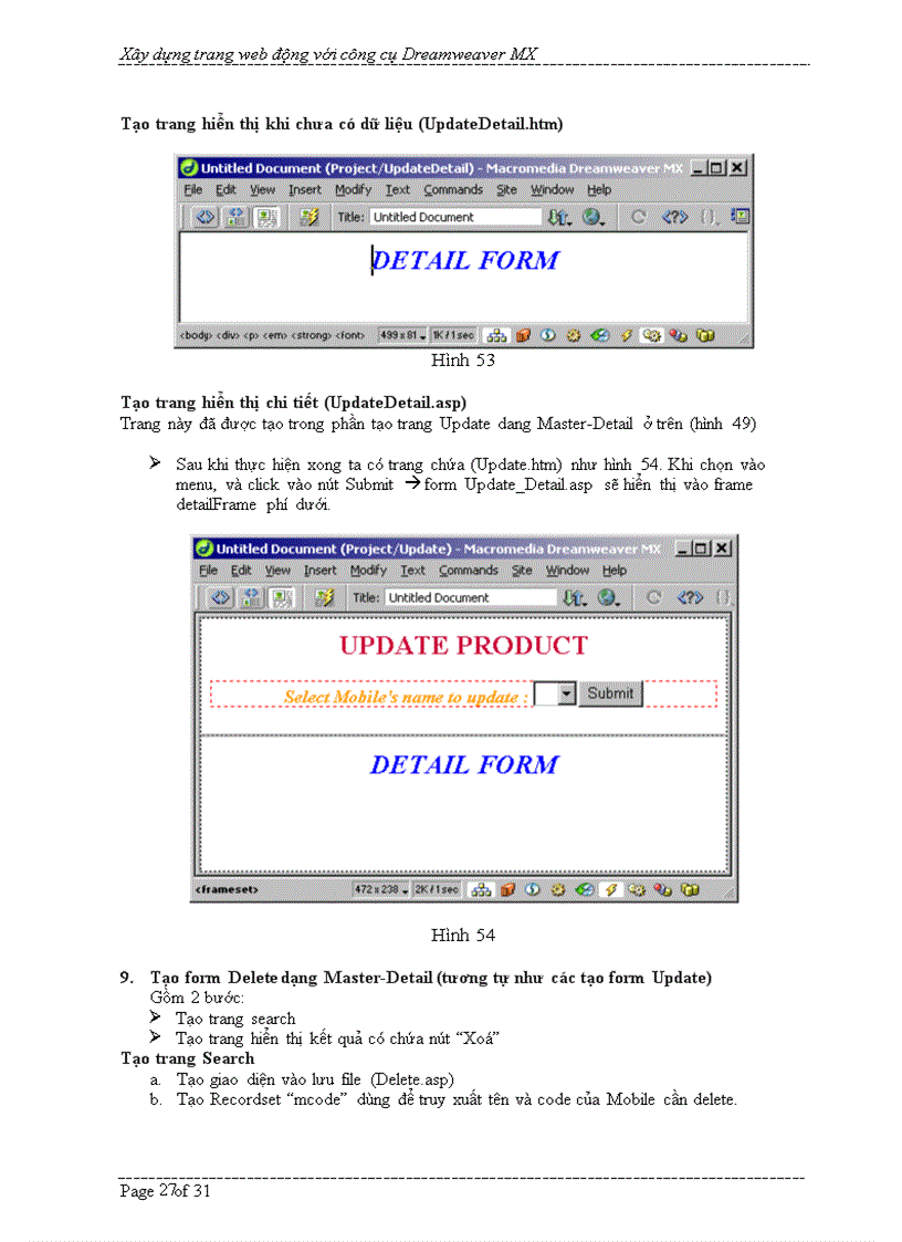 image for page Hướng dẫn xây dựng ứng dụng web với macromedia dreamweaver mx