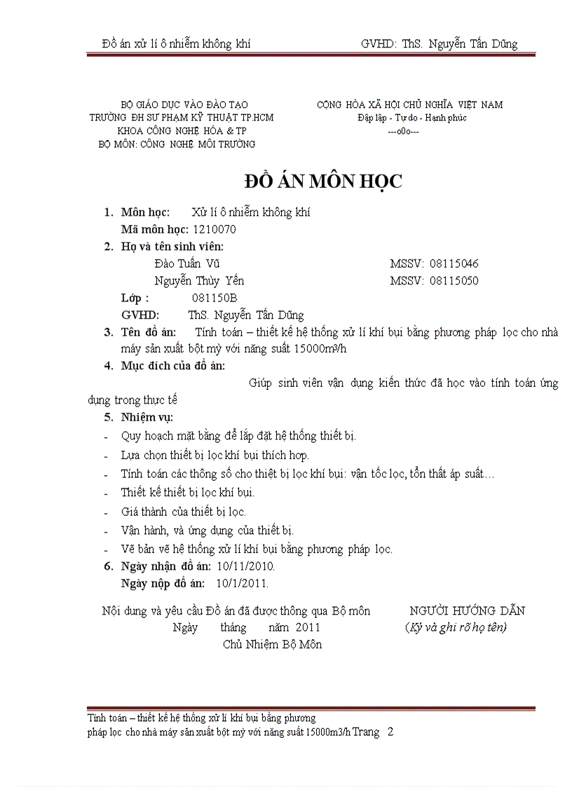 image for page Đồ án Ô nhiễm không khí