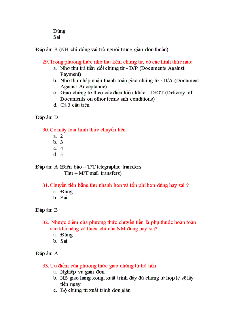 image for page Trắc nghiệm và đáp án Nghiệp vụ ngoại thương 68 câu