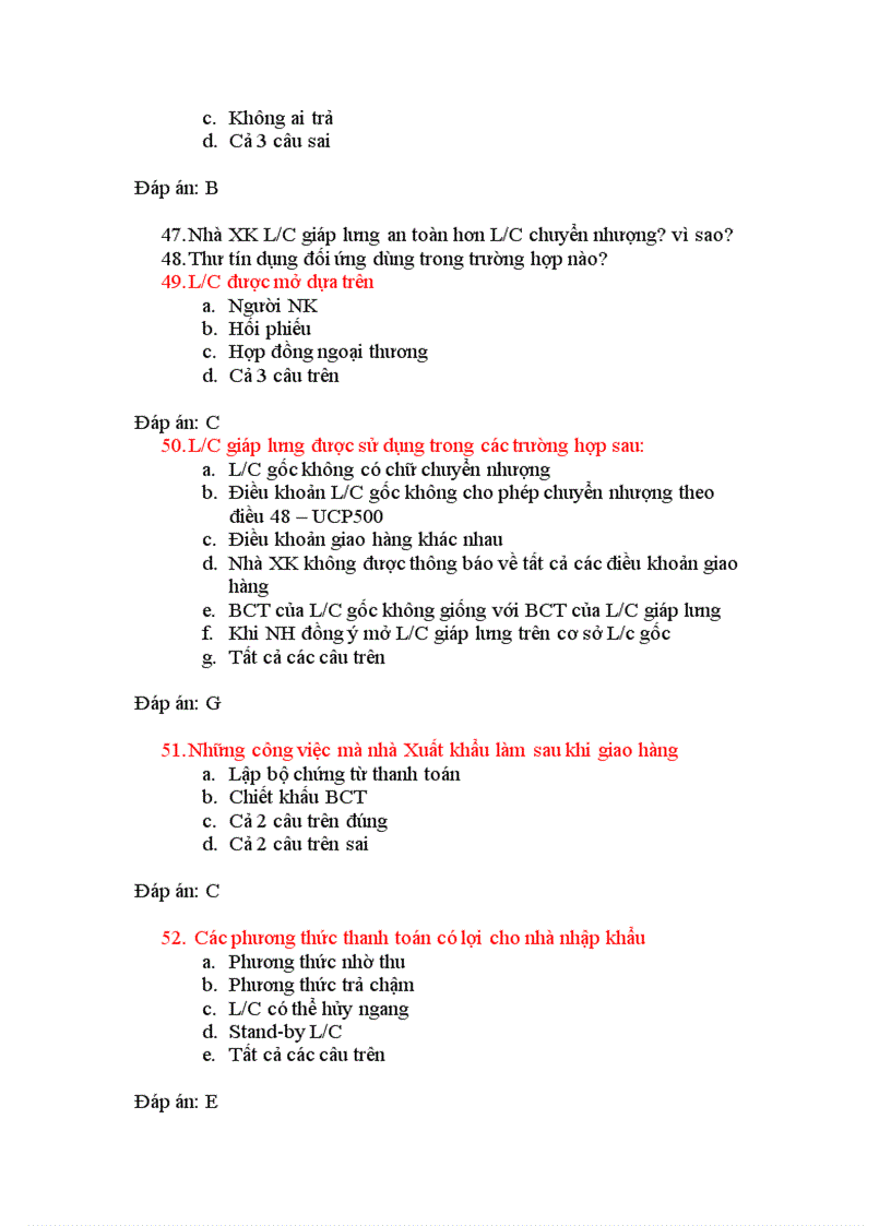 image for page Trắc nghiệm và đáp án Nghiệp vụ ngoại thương 68 câu