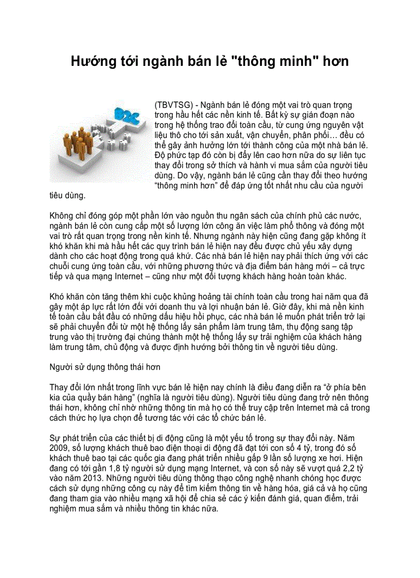 image for page Hướng tới ngành bán lẻ thông minh hơn