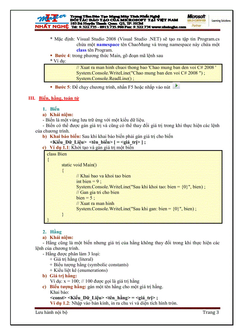 image for page Nhập môn C với viualbasic 2008