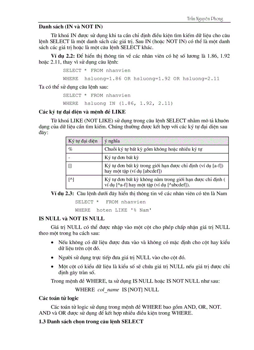 image for page Thực hành SQL