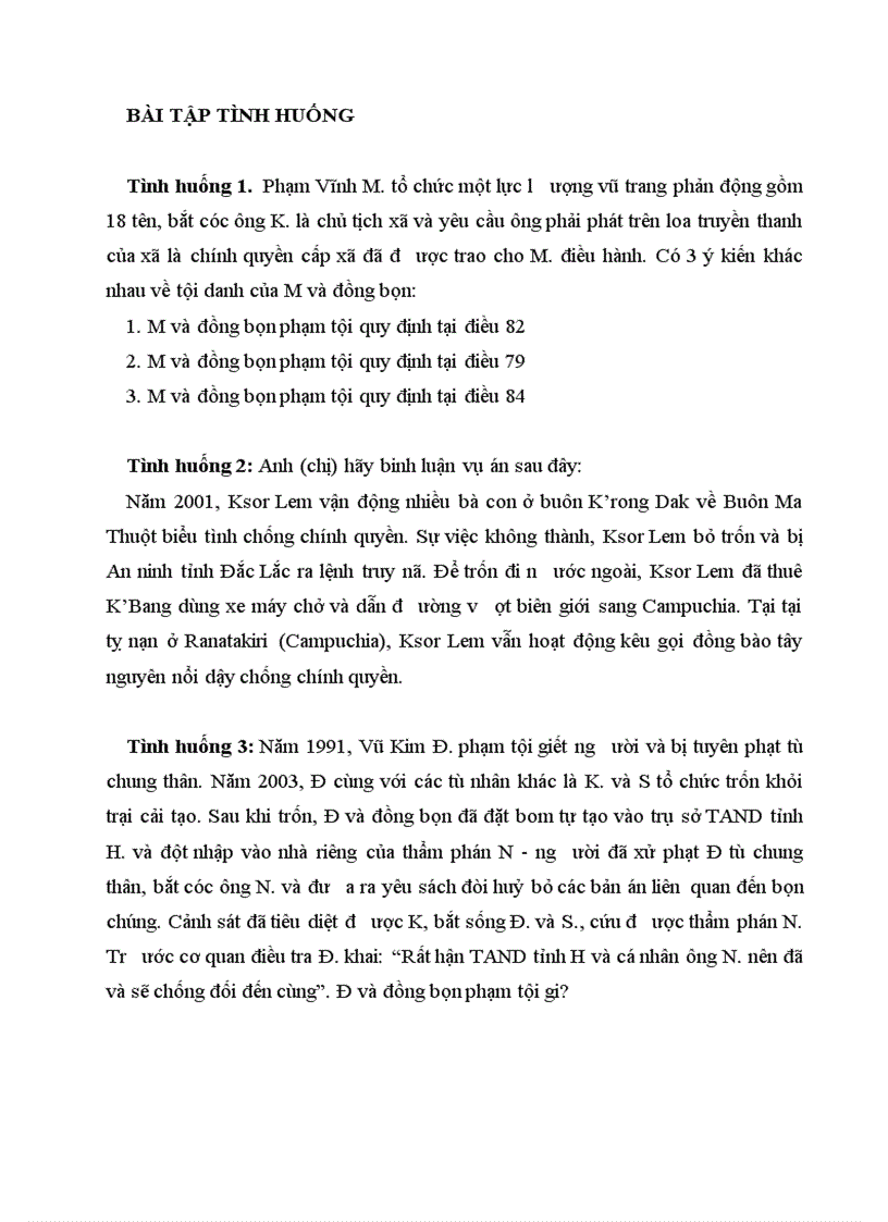 image for page Câu hỏi trắc nghiệm Hình sự phần Các tội phạm