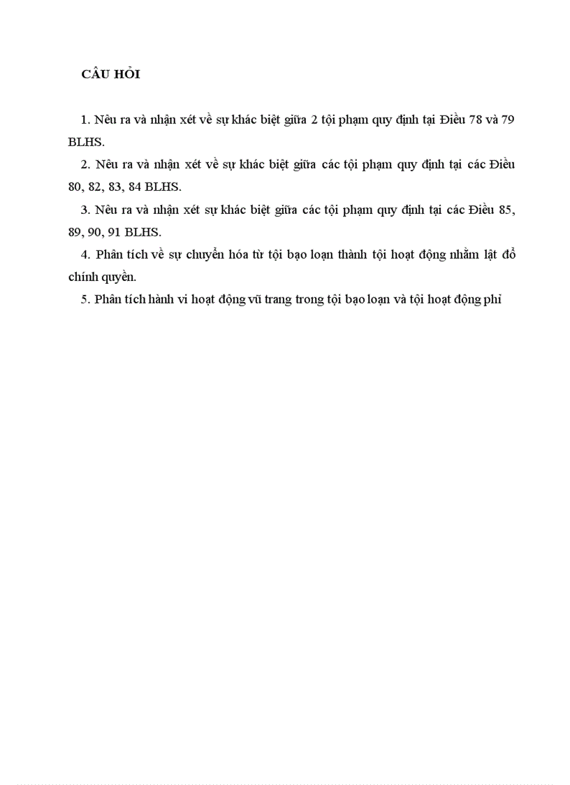 image for page Câu hỏi trắc nghiệm Hình sự phần Các tội phạm