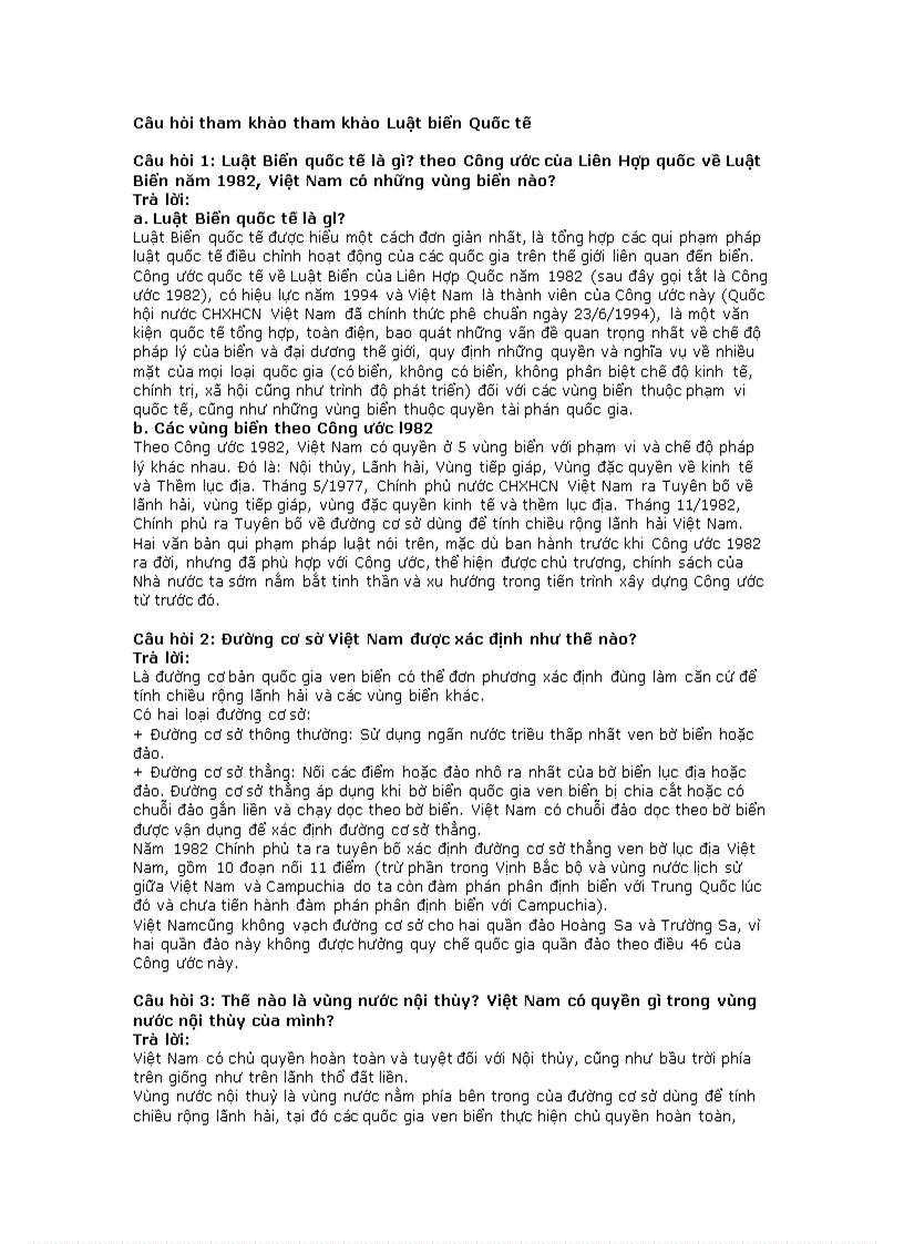image for page Trọn bộ Câu hỏi tham khảo Luật biển Quốc tế