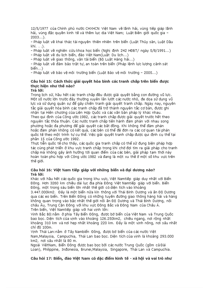 image for page Trọn bộ Câu hỏi tham khảo Luật biển Quốc tế