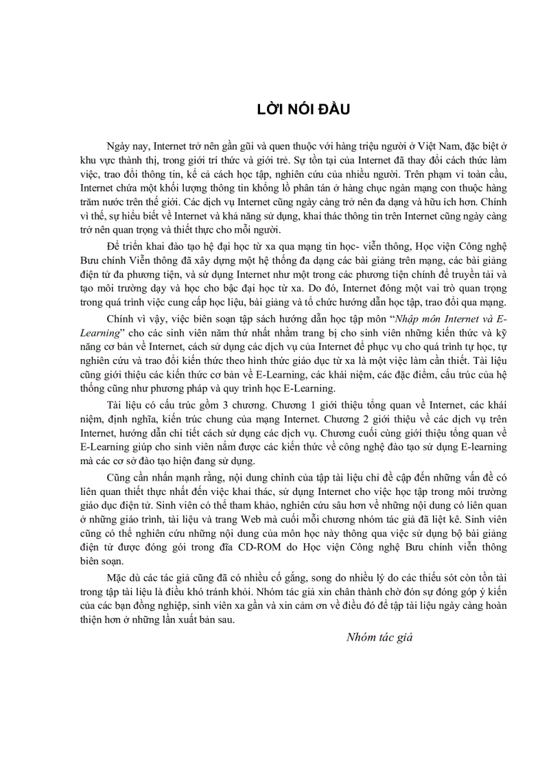 image for page Bài giảng Nhập môn Internet và e Learing