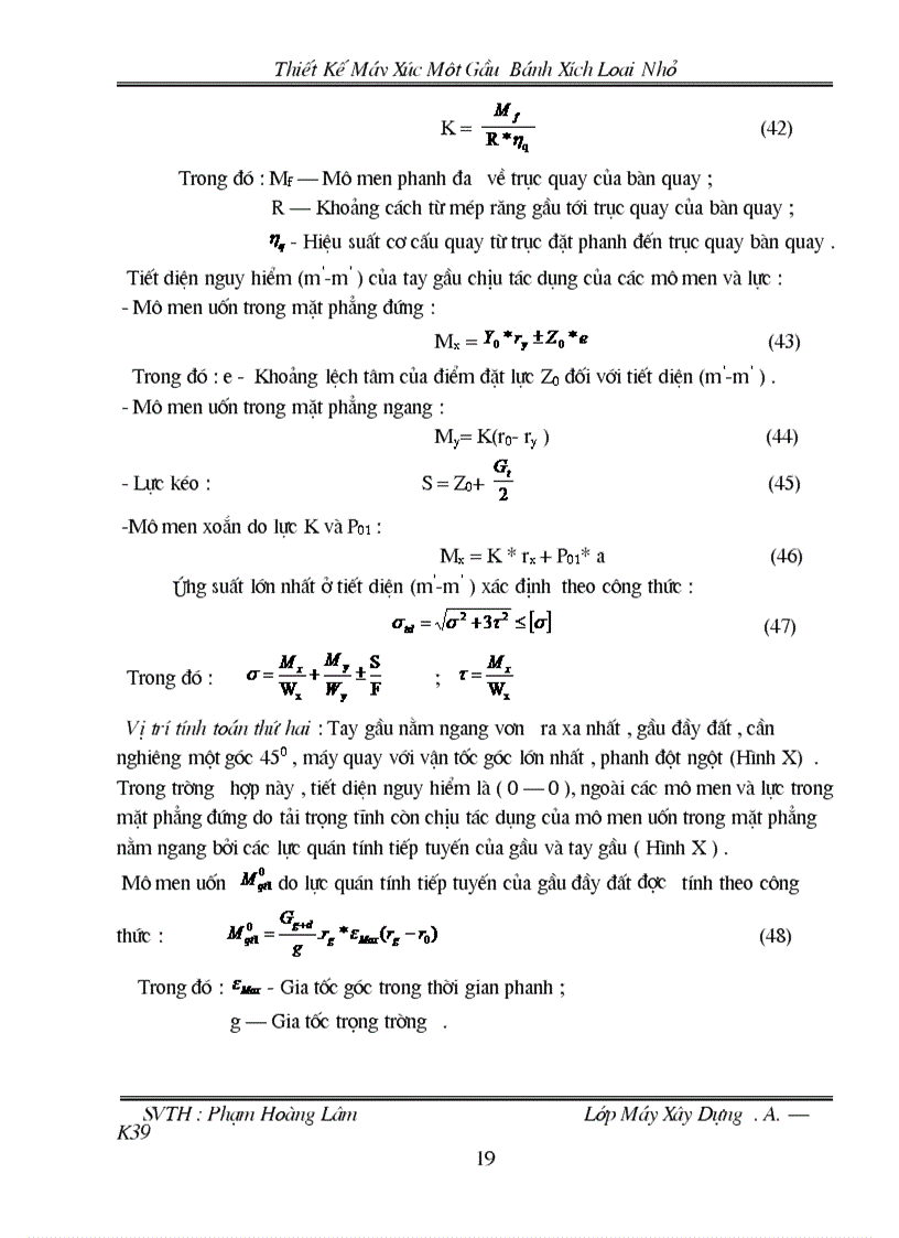 image for page Thiết kế môn học máy làm đất Thiết kế máy xúc một gầu bánh xích loại nhỏ của Nga