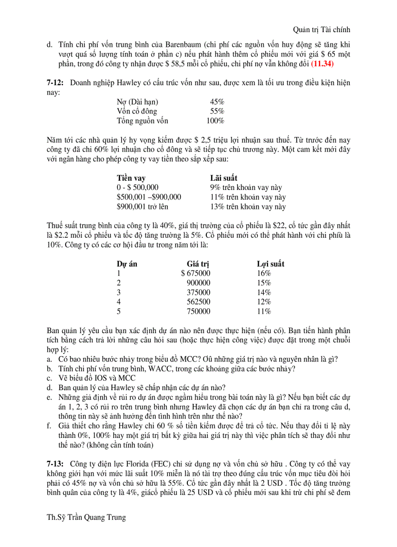 image for page Bài tập môn tài chính doanh nghiệp và quản trị dự án dầu tư