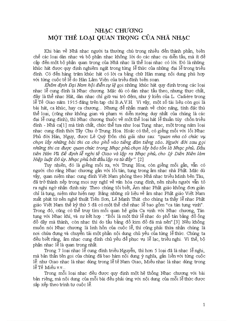 image for page Nhạc chương một thể loại quan trọng của Nhã Nhạc