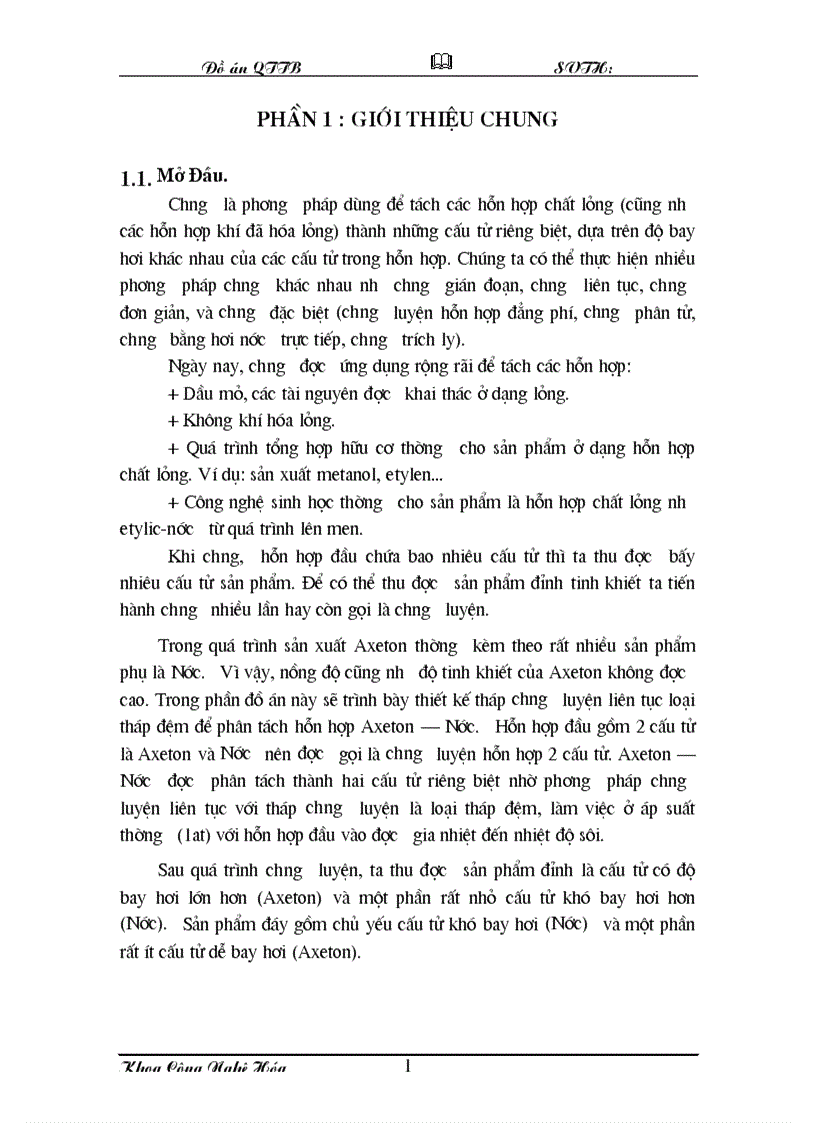 image for page Đồ án hóa công chưng cất axeton và nước tháp đệm