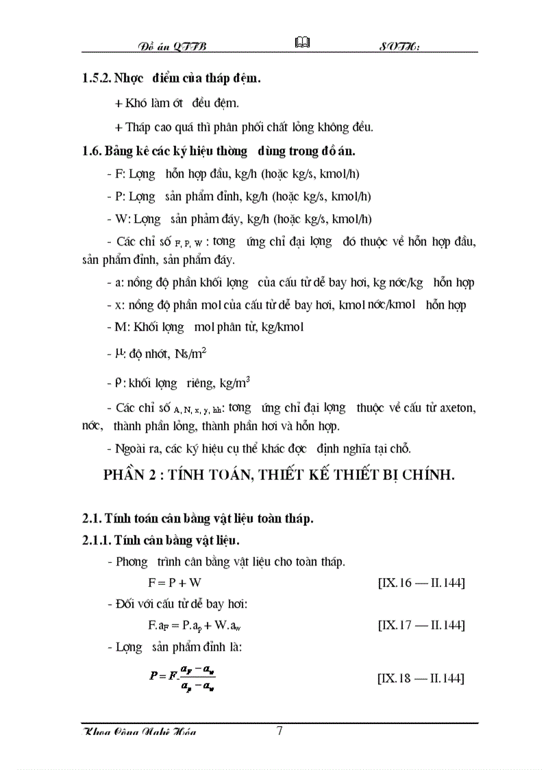 image for page Đồ án hóa công chưng cất axeton và nước tháp đệm