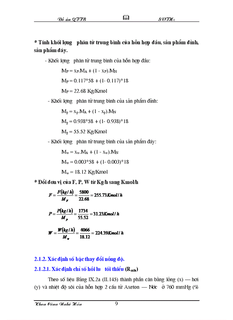 image for page Đồ án hóa công chưng cất axeton và nước tháp đệm