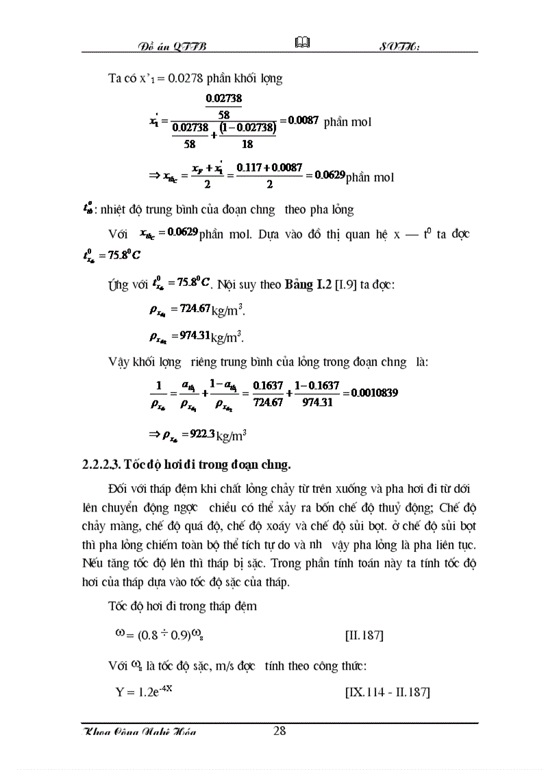 image for page Đồ án hóa công chưng cất axeton và nước tháp đệm