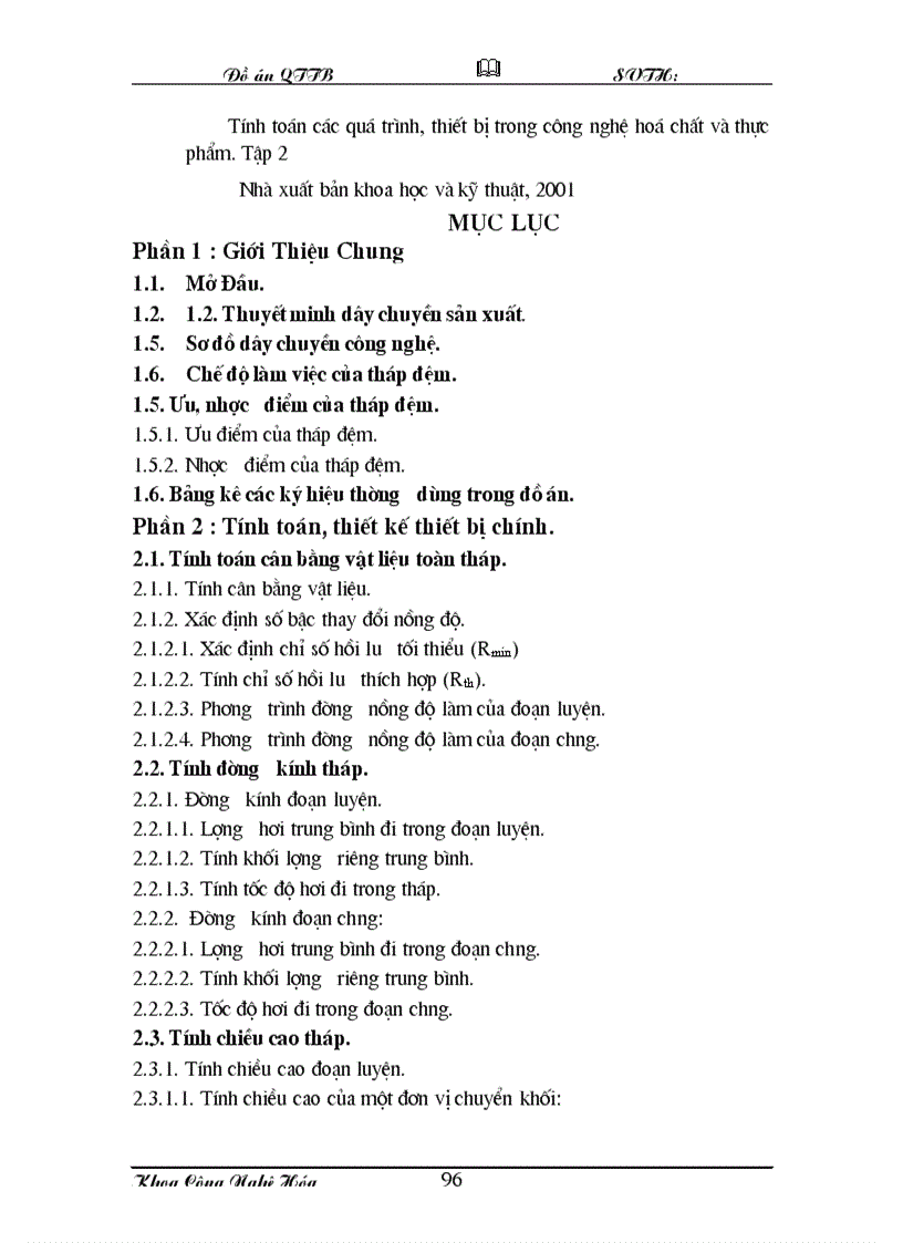 image for page Đồ án hóa công chưng cất axeton và nước tháp đệm