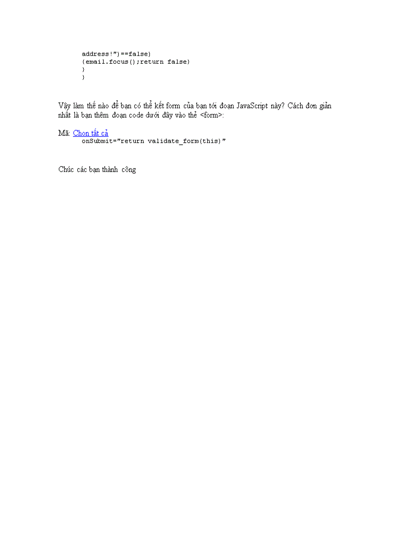 image for page Xác đinh tính hợp lệ của Form với Javascript validate JS
