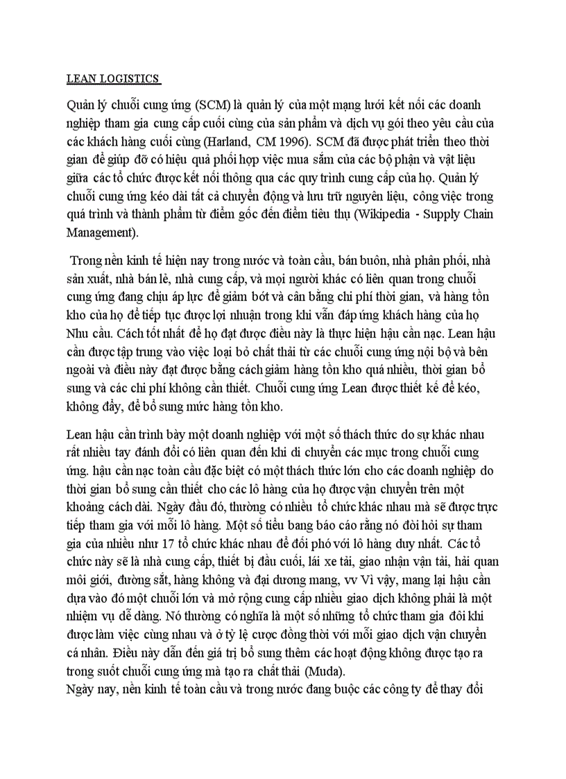 image for page Phân tích chiến lược Lean trong Quản trị hậu cần