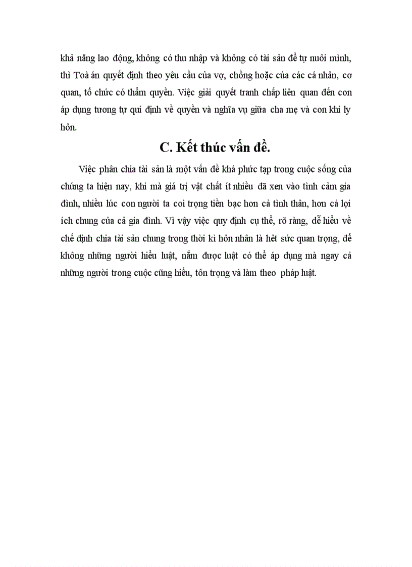 image for page Bài tập lớn hôn nhân và gia đình Vấn đề chia tài sản chung trong thời kì hôn nhân và phương hướng giải pháp hoàn thiện pháp luật